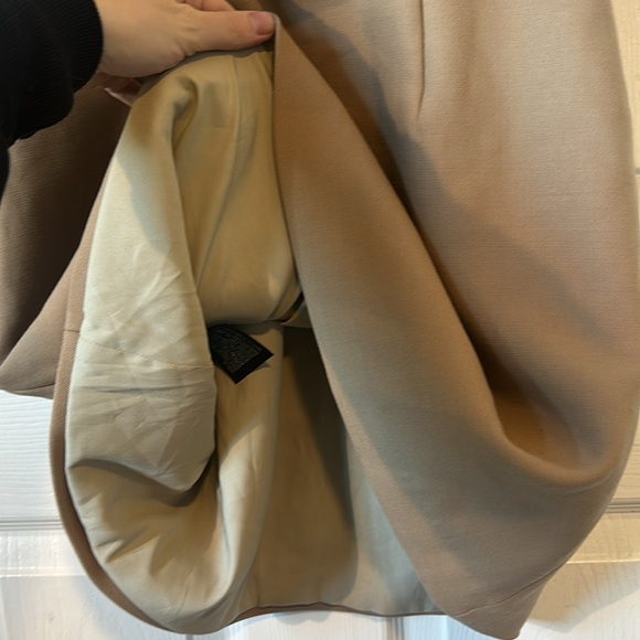 NWT THEORY Combo Dress in Bistretch Merino Wool Twill M camel - Picture 12 of 12